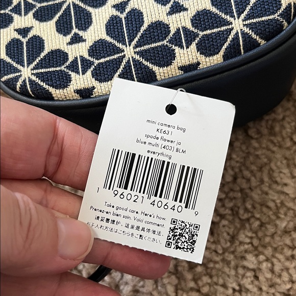 NWT! New! Kate Spade Spade Flower Jacquard Everything Mini Camera Bag Blue Multi - Picture 10 of 10